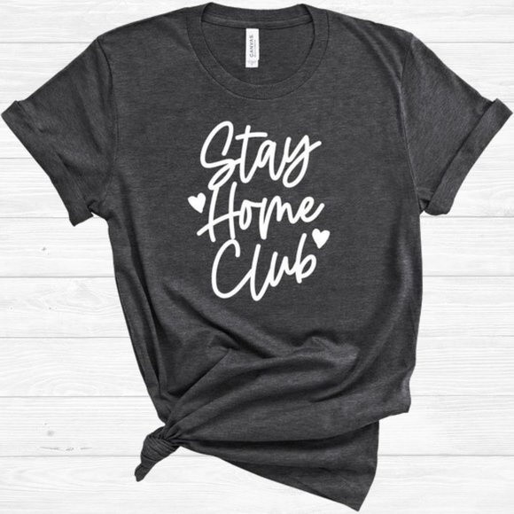 Blush & Belle Tops - Stay Home Club ♡ Soft Cotton Blend Graphic Tee